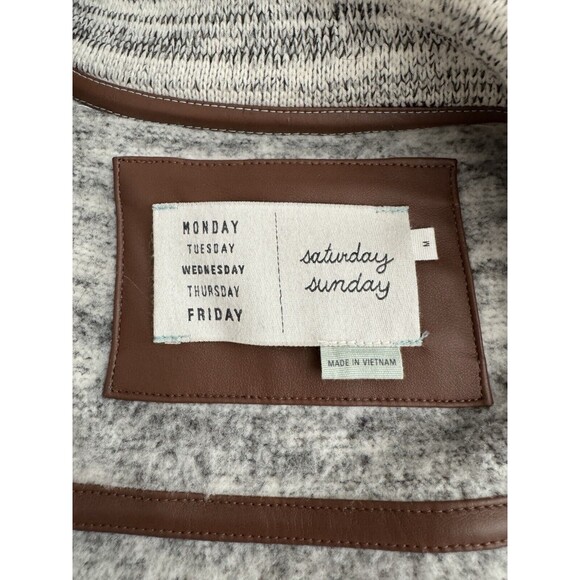 Saturday Sunday Anthropologie Moelleux Open Front Jacket Sweater Sherpa Size M - Picture 4 of 7